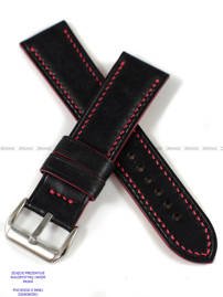 Pasek skórzany ręcznie robiony A. Kucharski Leather - Conceria Il Ponte Maya - black/red 32 mm